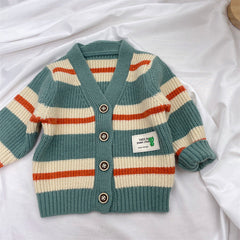 Kid Boy Striped Sweater Cardigan