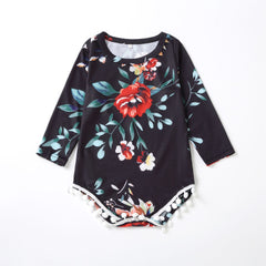 Family Matching Parent-child Printed Short Sleeve Stitching Dresses