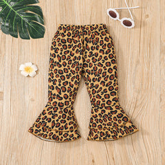Baby Boy Suit Explosive Letter Flying Sleeve Leopard 2 Pcs Set