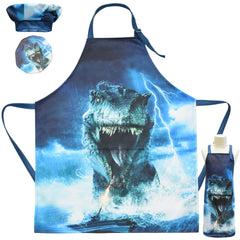 Kid Dinosaur Print Dirt-proof Cooking Chef Bake Drawing Apron