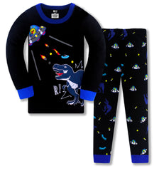 Kid Boy Pajamas Air-conditioned Long Sleeve Thread Cotton 2 Pcs