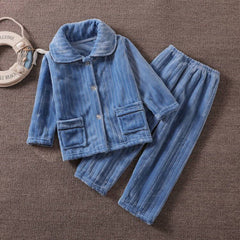Kid Baby Boy Girl Flannel Coral Velvet Thickened Pajama