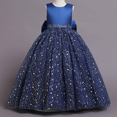 Kid Girl Flower Starry Sky Tutu Birthday Party Piano Performance Dresses