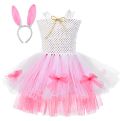 Kid Easter Girl Dress Bunny Cartoon Animal Tutu Suit 2 Pcs Sets