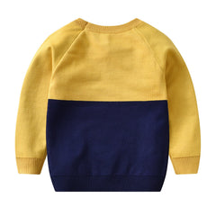 Kid Baby Boy Girl Cartoon Round Neck Double Layer Sweaters