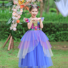 4-14Y Kid Girl Halloween Long Gown Princesss Dress