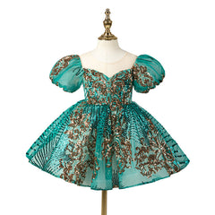 Kid Girl Peng Birthday Host Princess Piano Performance Dress