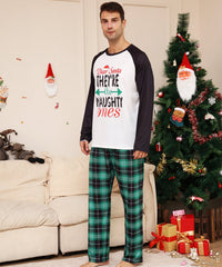 Family Plaid Letter Cartoon Christmas Parent-child Home Pajamas