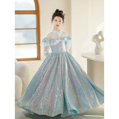 Kid Girl Princess Luxury Birthday Hosts Piano Performance Dresses