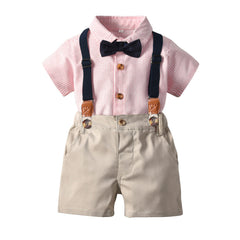 Baby Boy Suit Summer Short Sleeved Striped Fashion 2 Pcs Sets