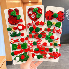 Kid Girl Hair Accessories Christmas Headress Santa Claus Elk Clip Headwear
