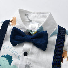 Baby Boy Gentleman Bow Tie Crawl Suit Long Sleeve  2 Pcs Sets
