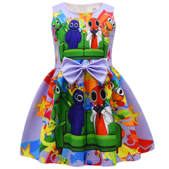Kid Girl Rainbow Friends Holiday Party Casual Dress