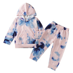 Kid Baby Girls Long-sleeved Hooded Fashion Set 2 Pcs