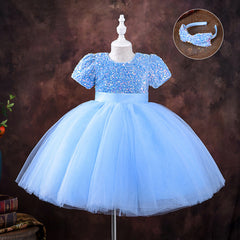 Kid Girl Princess Summer Korean Sequin Piano Dresses