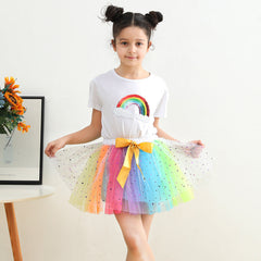 Kid Baby Girls Lining Send Bow Hairpin Fluffy Skirts