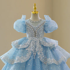Kid Girl Princess Flower Wedding Birthday Host Dress