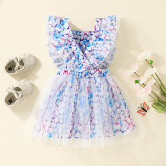 Kid Baby Girls Summer Sleeveless Sweet Cute Marshmallow Print Gauze Dresses