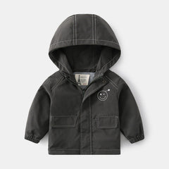 Kid Baby Boy Hooded Jacket Fall Zipper Jacket  Coat