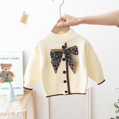 Kid Baby Girls Round Neck Velvet Spring Winter Sweater