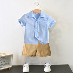Baby Boys Casual Set Short Sleeve Handsome Summer Outfit 2 Pcs Sets