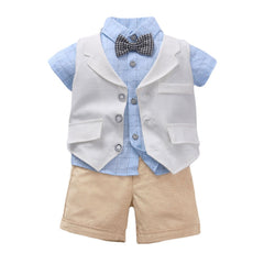 Kid Baby Boy Gentleman Short Seeve Sets 2 Pcs