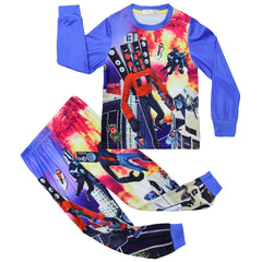 Kid Boy Halloween Costume TV Toilet Man Homewear Pajamas