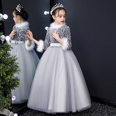 Kid Baby Girls Sequins Evening Princess Wedding Dress