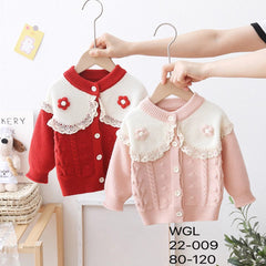 Kid Baby Girls Sweater Cardigan Round Neck Princess Tops