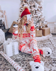 Family Parent-child Home Christmas Autumn Pajamas Set