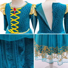Kid Girl Brave Legend Princess Melita Long Sleeve Dresses