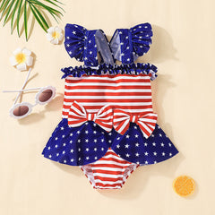 Kid Baby Girls One-piece Swimsuit Vest Triangle Crawl Rompers