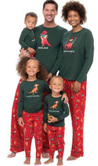 Family Parent-child Autumn Dinosaur Print Christmas Pajamas