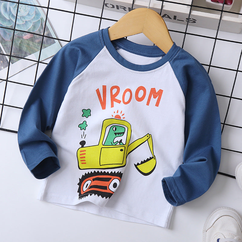 Kid Baby Boy Spring Round Neck Top Letter Print Shirt