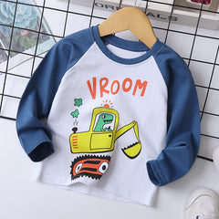 Kid Baby Boy Spring Round Neck Top Letter Print Shirt