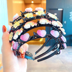 Kid Girl Braided Headband Clip Cute Cartoon Headwear