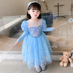 Kid Girl Frozen Aisha Long Sleeve Princess Dress