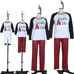 Family Matching Parent-child Casual English Alphabet Christmas Pajamas