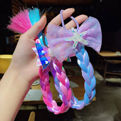 Kid Girl Cartoon Hair Accessories Candy Braided Hair Wig Headwears