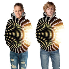 Kid Boy Girl Color Vortex Printing Hoodie