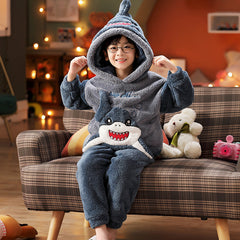 Kid Baby Boy Coral Velvet Winter Flannel Thickening Pajamas