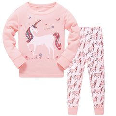 Kid Girl Pajamas Air-conditioned Long Sleeve Thread Cotton Suits