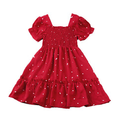 Kid Baby Summer Fashionable Wave Point Short Sleeve Dresses