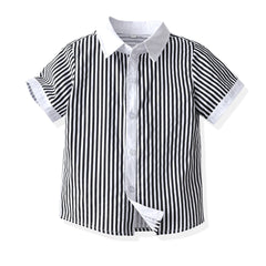Baby Boys Summer Stripe Suspenders Formal British Gentleman 4 Pcs Sets