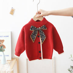Kid Baby Girls Round Neck Velvet Spring Winter Sweater