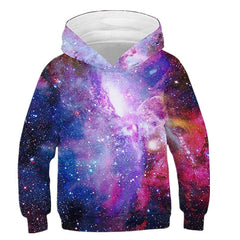 Kid Digital Starry 3D Printed Long Sleeve Hoodie
