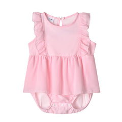 Family Matching Splicing Solid Color Pleated Dresses