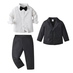 Kid Baby Boy British Spring Suit 3pcs Set