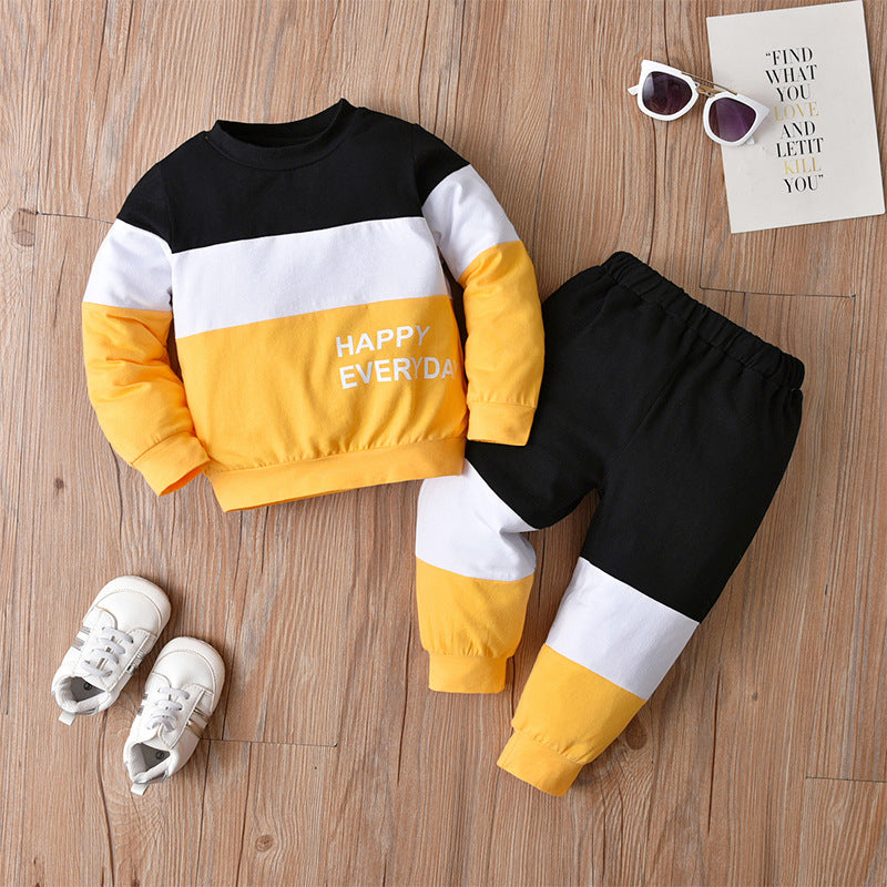 Baby Boy Spring Autumn Round Neck Long Sleeve 2 Pcs Sets