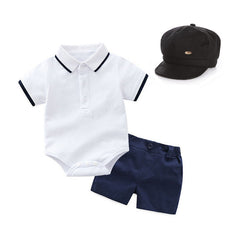 Baby Boys Suit Gentlemen Polo Crawling 3 Pcs Sets